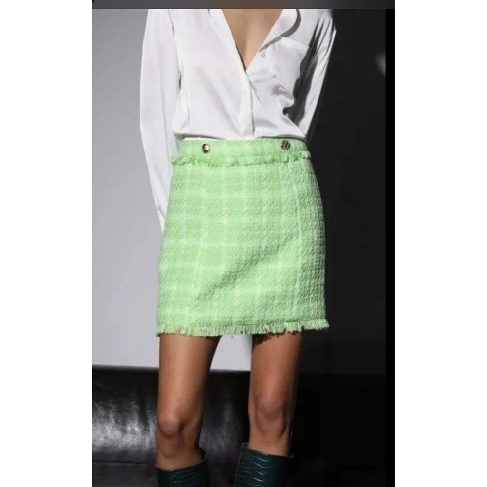 Walter baker Laurette‎ skirt green tweed Sold Out Designer NWOT $198 size 10